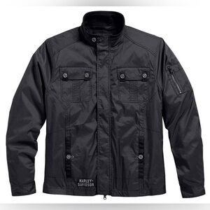 Y2K Harley-Davidson Men's venture lightweight nylon jacket charcoal size XL